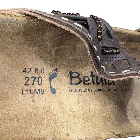 Betula X Birkenstock Unisex Joyce Brown Cross Strap Sandals Size 42 M 9 W 11 - Picture 10 of 10